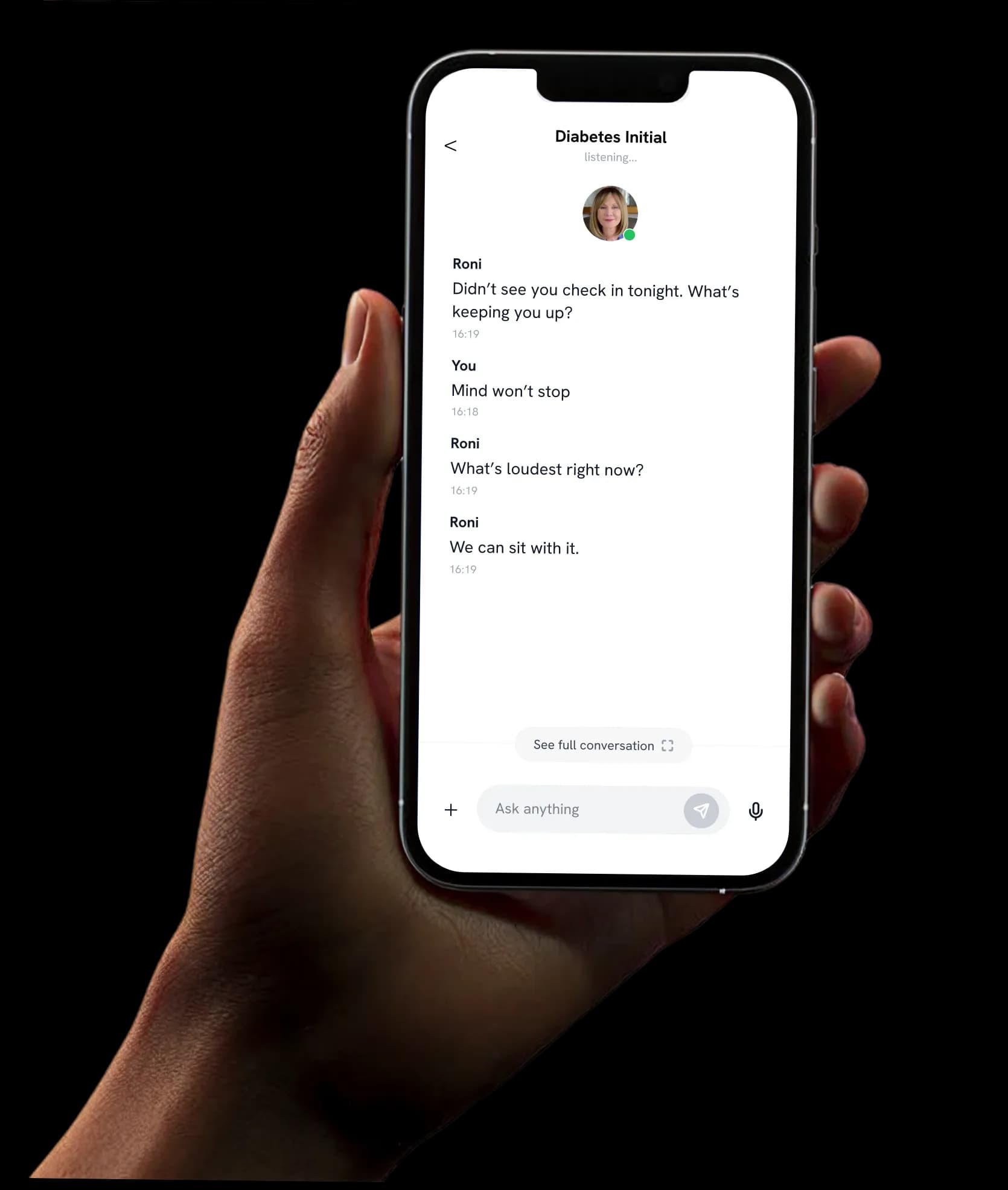 Chronilogix coaching on a member's phone